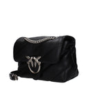 Pinko Damess Love Puff Schoudertas Leer Zwart/Zilver