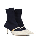 Jimmy Choo Carolyn Women's Ankle Boots Fabric Blue/Milk
