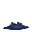 Salvatore Ferragamo Men's Blue Leather Jelly Slides And Clogs