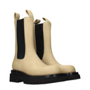 Bottega Veneta Lug Ankle Boots Women's Beige/Sugar Cane Leather