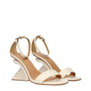 Off White Women's Sandals Beige/White Optical Leather