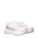 Versace Women's Sneakers White/Pastel Pink Fabric