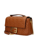Fendi Damess Bruin/Brandy Leren Schoudertas Baguette