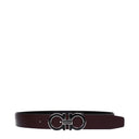 Salvatore Ferragamo Men's Belt Leather Black/Barolo