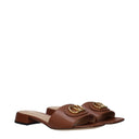Valentino Garavani Slides And Clogs Women's Leather Brown/Tobacco