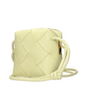 Bottega Veneta Cassette Crossbody Bags For Women Yellow/Ice Cream Leather