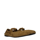Miu Miu Ruched Leather Ballet Flats Women's Green/Olive