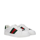 Gucci Hombres Zapatillas de Cuero Blancas