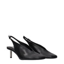 Jil Sander Damens Sandalen Leder Schwarz