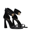 Versace Women's Sandals Black Leather