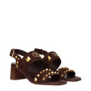 Valentino Garavani Women's Sandals Suede Brown/Dark Chocolate