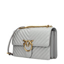 Pinko Love One Crossbody Bag Women's Leather Gray/Pearl Gray