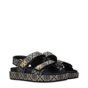 Tory Burch Kira Women's Sandals Beige/Navy Blue Fabric