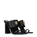 Versace Women's Sandals Black Leather