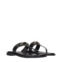 Michael Kors Carson Leather Flip Flops Women's Black