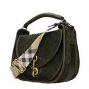 Burberry Men's Handbags Green Suede