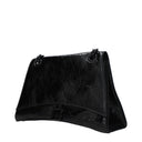 Damska torba na ramię Balenciaga Crush w kolorze czarnym, skórzana
