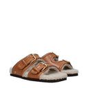 Valentino Garavani Slides And Clogs Women's Leather Brown/Almond
