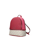 Michael Kors Women's Rhea Fabric Backpacks And Crossbody Bags Beige/Dark Raspberry