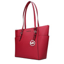 Michael Kors Charlotte Women's Shoulder Bag Leather Red/Dark Raspberry