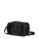 Pinko Women's Carrie Leather Crossbody Bag Black/White