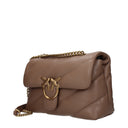 Pinko Sac à bandoulière Love Puff pour femmes Cuir Marron/Gingembre