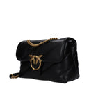 Pinko Crossbody Bag Love Puff Women's Leather Black/Gold
