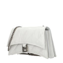 Balenciaga Crush Chain Shoulder Bags Women White Leather