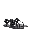 Saint Laurent Cassandre Sandals Men Leather Black