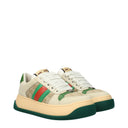 Gucci Screener Sneakers Women's Suede Beige/Green