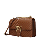 Pinko Love One Crossbody Bag Woman Brown Leather