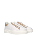 Eleventy Women's Sneakers White/Light Brown Leather