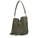 Celine Camille 16 Shoulder Bag Women's Green/Khaki Leather