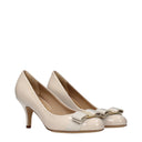 Salvatore Ferragamo Carla Women's Beige/Bone Patent Leather Pumps