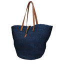 Saint Laurent Women's Shoulder Bag Blue/Brown Raffia