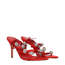 Manolo Blahnik Women's Satin Sandals Red/Bright Red
