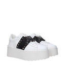 Valentino Garavani Damens Sneakers Weiß/Schwarzes Leder