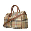 Burberry Bowling Handbag Women Beige/Brown Fabric