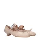Miu Miu Women's Ballerinas Pink/Lily Pad Leather