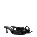 Prada Femme's Sandales noires en cuir verni