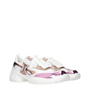Roger Vivier Motor Sneakers Women White/Rose Metallic Fabric