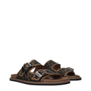 Fendi Slippers And Clogs Men Fabric Brown/Black