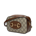 Gucci Horsebit 1955 Women's Crossbody Bag Fabric Beige/Brown
