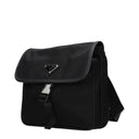 Prada Men's Black Fabric Shoulder Bags