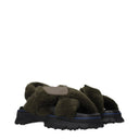 Burberry Women's Slides And Clogs Fur Green/Lake
