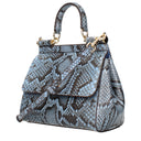 Dolce&Gabbana Sicily Medium Women's Handbag Sky Python Leather/Sugar Paper