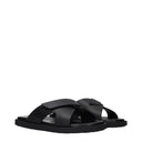 Salvatore Ferragamo Fidia Men's Leather Slides And Clogs Black