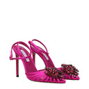 Aquazzura Crystal Margarita Sandals Women Satin Fuchsia/Orchid
