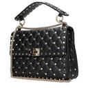 Valentino Garavani Rockstud Spike Women's Handbag Black Leather