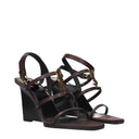 Saint Laurent Zeppe Cassandra Damess Leer Bruin/Brons